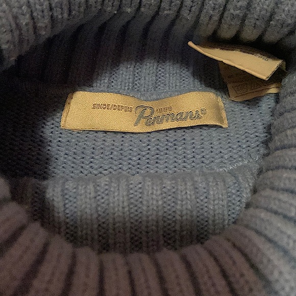 Vintage Penmans XL cable knit light blue sweater - Picture 3 of 7